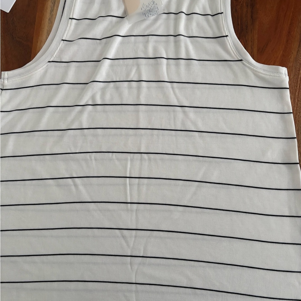 Thread & Supply White and Black Striped Tank Top